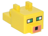 Creature Head Pixelated with Ears, Nose, and Face with Green Eyes and Medium Nougat Nose Pattern (Minecraft Ocelot)
