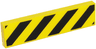Tile 1 x 4 with Black and Yellow Danger Stripes (Black Corners) Pattern