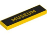 Tile 1 x 4 with 'MUSEUM' on Black Background Pattern