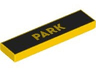 Tile 1 x 4 with 'PARK' on Black Background Pattern