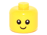 Minifigure, Baby / Toddler Head with Black Eyes, White Pupils, and Smile Pattern