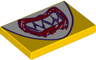 Tile 2 x 3 with Drawing of Mouth with Sharp Teeth and Red Scribbled Lips on White Background Pattern (Super Mario Bowser Jr. Bandana)