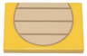 Tile 2 x 3 with Tan Partial Circle with Dark Tan Lines Pattern (Super Mario Larry / Ludwig Stomach)