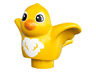 Duplo Bird with White Chest Feathers and Eye Borders, Orange Beak Pattern