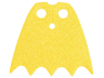 Minifigure Cape Cloth with Top Holes and Scalloped 5 Points Bottom (Batman), Long, Circle Neck Cut - Shiny Satin Fabric