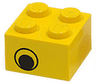 Brick 2 x 2 with Black Eye Offset Pattern on Opposite Sides