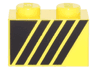 Brick 1 x 2 with Black Triangle and 4 Stripes Pattern Model Right Side