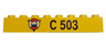 Brick 1 x 8 with Coast Guard Logo on Triangle and Black 'C 503' Pattern