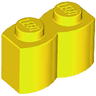 Brick, Modified 1 x 2 with Log Profile