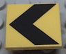 Road Sign 2 x 2 Square with Clip with Black Chevron Pattern