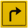 Road Sign 2 x 2 Square with Clip with Arrow Right Turn Pattern