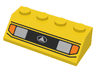 Slope 45 2 x 4 with Silver Car Headlights, Orange Signal Lights, Black Grille with White Triangle in Oval Logo Pattern