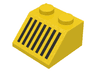 Slope 45 2 x 2 with Black Grille with 7 Vertical Lines Pattern