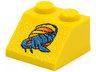 Slope 45 2 x 2 with SW Blue Segmented Fish Pattern