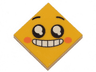 Tile 2 x 2 with Face, Smile with Teeth and Open Mouth, Black Eyes with White Pupils, Raised Eyebrows, Orange Cheeks Pattern