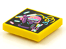 Tile 2 x 2 with BeatBit Album Cover - Dark Purple Girl with Glowsticks Pattern