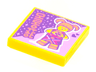 Tile 2 x 2 with BeatBit Album Cover - Girl with Coral Hair and Heart Hands Pattern