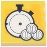 Tile 2 x 2 with White Stopwatch and Coins Pattern