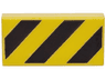 Tile 1 x 2 with Black and Yellow Danger Stripes (Large Yellow Corners) Pattern