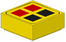 Tile 1 x 1 with Red and Black Buttons Pattern