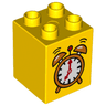 Duplo, Brick 2 x 2 x 2 with Alarm Clock Pattern