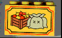 Duplo, Brick 2 x 4 x 2 with Three Sacks, Apple Crate, and Antique Border Pattern