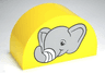 Duplo, Brick 2 x 4 x 2 Slope Curved Double with Light Bluish Gray Elephant Head with White Bandage on Trunk Pattern