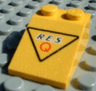 Slope 33 3 x 2 with 'R.E.S.' and Red Capital Letter Q (Res-Q) in Black Triangle Pattern