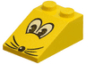 Slope 33 3 x 2 with Black and White Eyes, Nose, and Whiskers Pattern