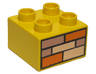 Duplo, Brick 2 x 2 with Orange, Sand Red, and Tan Bricks Pattern