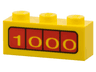 Brick 1 x 3 with '1000' on Red Background Pattern on Both Sides