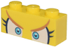 Brick 1 x 3 with Angry Medium Azure and White Eyes, Medium Nougat Eyebrows, Dark Blue Eyelashes Pattern (Super Mario Wendy Upper Face)