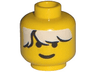 Minifigure, Head Male White Bangs Messy Hair Pattern