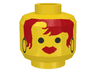 Minifigure, Head Female with Ice Planet Red Hair and Black Hoop Earrings Pattern