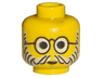 Minifigure, Head Glasses with Round Glasses, Gray Lines Beard and Moustache Pattern