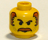 Minifigure, Head Moustache Brown Bushy, Stubble, and Brown Sideburns Pattern
