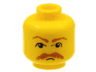 Minifigure, Head Moustache HP Brown Bushy Moustache and Eyebrows Pattern