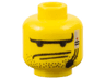 Minifigure, Head Male Long Eyebrows, 2 Lines Mouth, Stubble and Headset Pattern