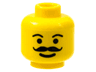 Minifigure, Head Moustache Curly and Full, Plain Eyebrows Pattern