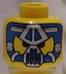 Minifigure, Head Alien with Blue and Silver Mask Type 2 Pattern