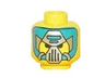Minifigure, Head Alien with Blue and Silver Mask Type 3 Pattern