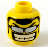 Minifigure, Head Black Eyebrows, Hair and Sideburns, Sunglasses with Silver Lenses, Huge Open Mouth Smile with Teeth Pattern