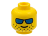 Minifigure, Head Glasses with Blue Sunglasses and Wide-Spaced Stubble Pattern