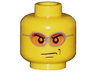 Minifigure, Head Glasses with Orange Sunglasses and Smirk Pattern