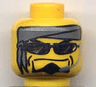 Minifigure, Head Glasses with Headset, Bandana Pattern (Diamond)