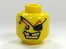Minifigure, Head Male Eye Patch, Gold Teeth, Missing Tooth Pattern