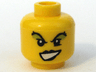 Minifigure, Head Female Black Eyebrows and Lips, Lime Eye Shadow Pattern