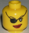 Minifigure, Head Female with Eye Patch and Large Red Lips Pattern