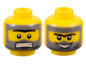 Minifigure, Head Dual Sided Black Bushy Unibrow, Chin Dimple, Scar, Dark Bluish Gray Dirt Stains, Clenched Teeth / Open Mouth Smile Pattern