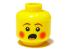 Minifigure, Head Rosy Cheeks, Open Mouth, Brown Eyebrows Pattern (Caroler)